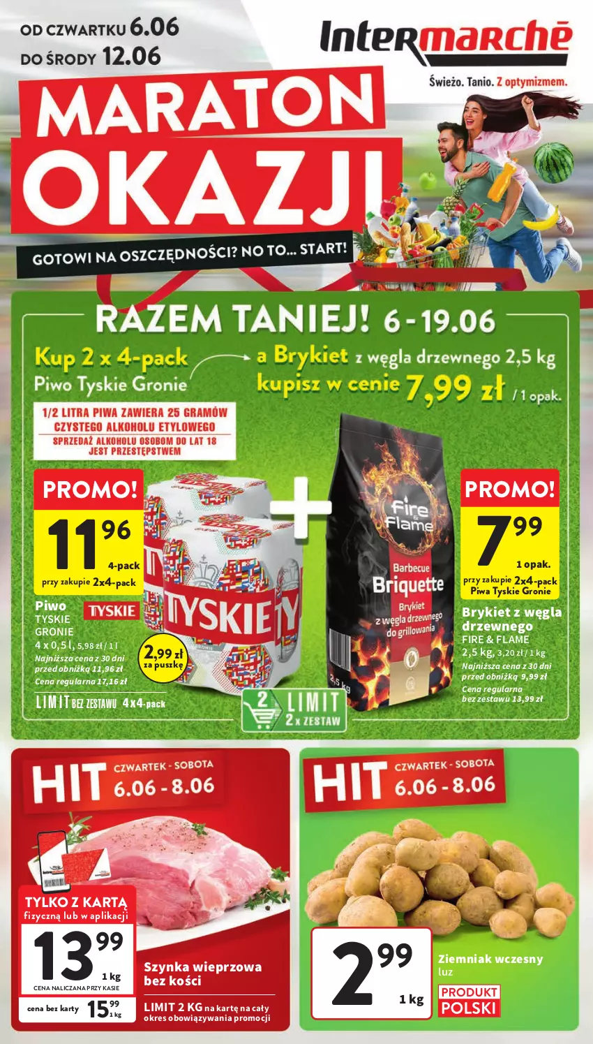 Gazetka promocyjna Intermarche - Gazetka Intermarche - ważna 06.06 do 12.06.2024 - strona 1 - produkty: Piwa, Piwo, Szynka, Szynka wieprzowa, Tyskie