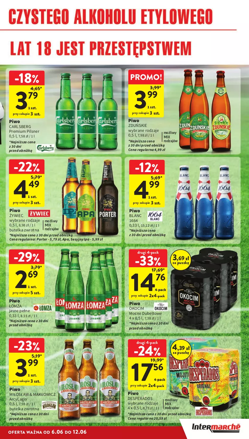 Gazetka promocyjna Intermarche - Gazetka Intermarche - ważna 06.06 do 12.06.2024 - strona 13 - produkty: Carlsberg, Desperados, Koc, Okocim, Piwo, Por