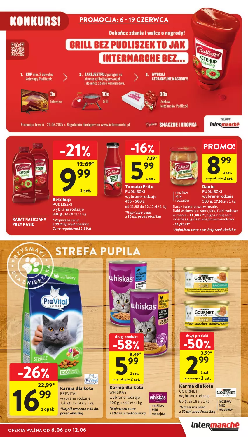 Gazetka promocyjna Intermarche - Gazetka Intermarche - ważna 06.06 do 12.06.2024 - strona 35 - produkty: Bigos, Flaki, Flaki wołowe, Ketchup, Pudliszki, Whiskas