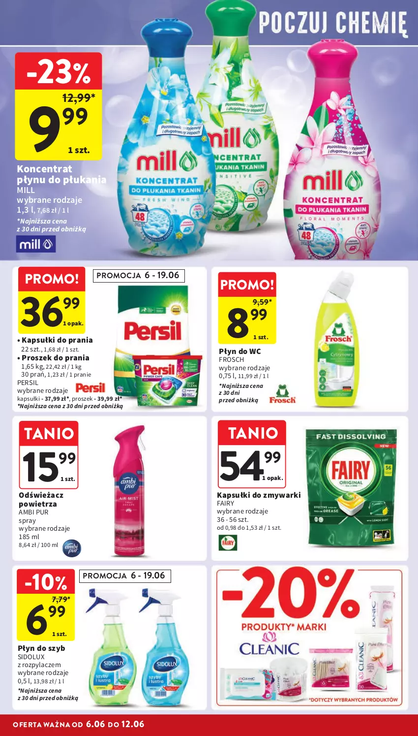 Gazetka promocyjna Intermarche - Gazetka Intermarche - ważna 06.06 do 12.06.2024 - strona 42 - produkty: Ambi Pur, Fa, Fairy, Frosch, Kapsułki do prania, Odświeżacz powietrza, Persil, Płyn do szyb, Płyn do wc, Proszek do prania, Pur, Sidolux, Zmywarki