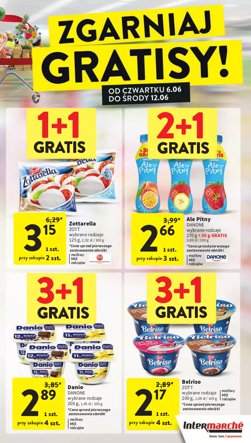 Gazetka promocyjna Intermarche - Gazetka Intermarche - ważna 06.06 do 12.06.2024 - strona 5 - produkty: Belriso, Danio, Danone, Gra, Zott, Zottarella