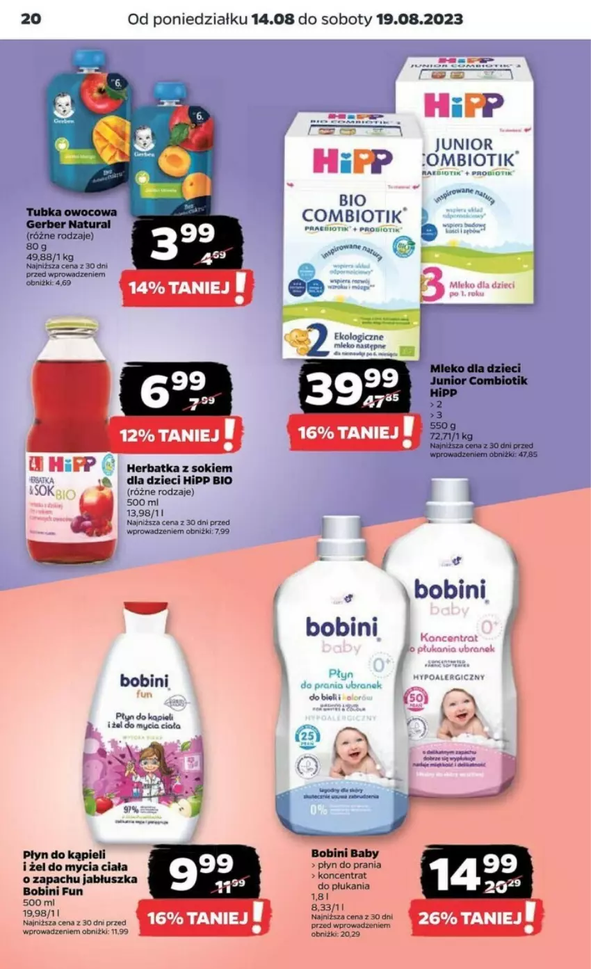 Gazetka promocyjna Netto - ważna 14.08 do 20.08.2023 - strona 13 - produkty: Dzieci, Fa, Gerber, HiPP, Hipp Bio, Płyn do kąpieli, Płyn do prania, Sok