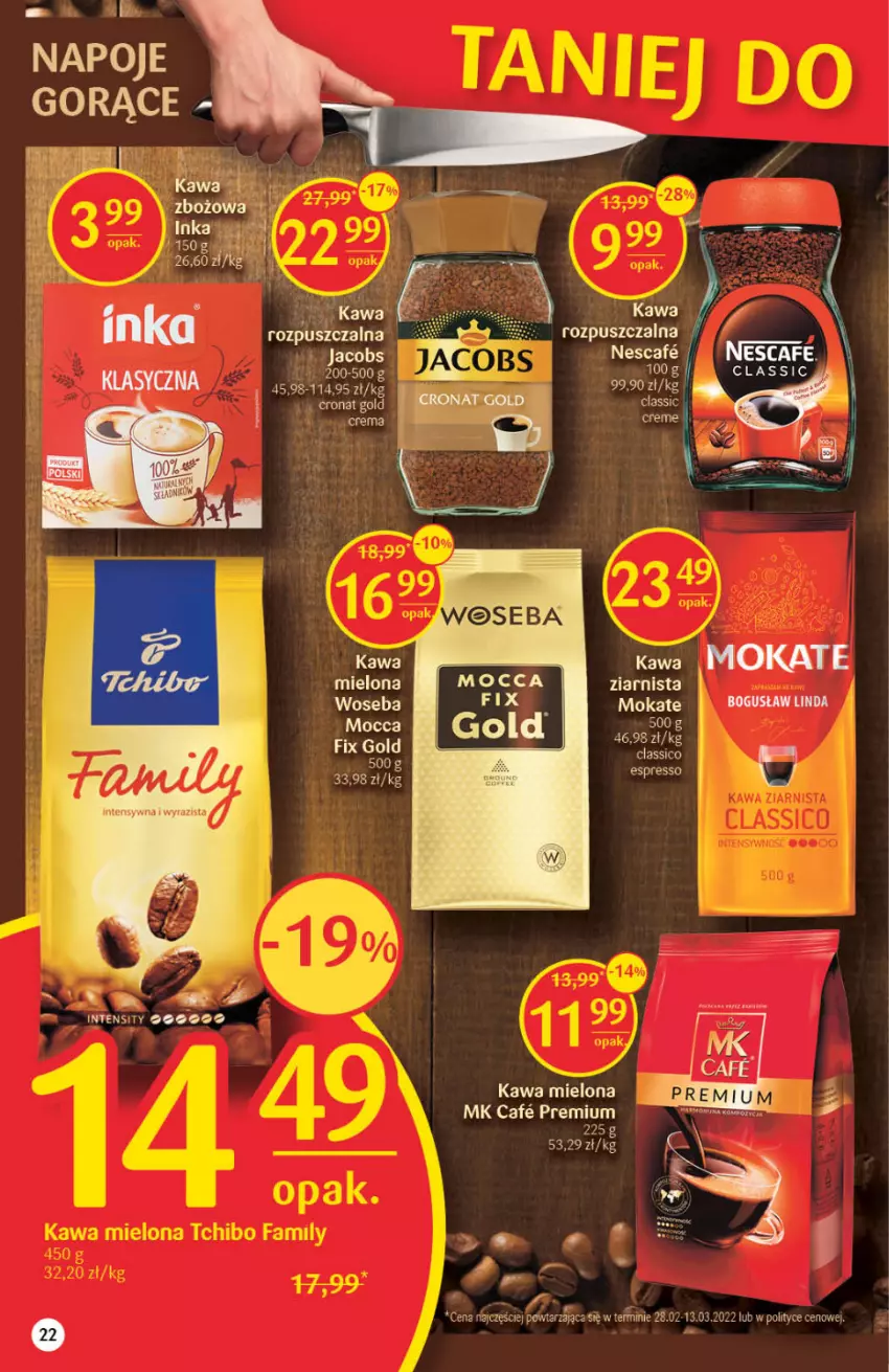 Gazetka promocyjna Delikatesy Centrum - Gazetka DC19 - ważna 19.05 do 25.05.2022 - strona 22 - produkty: Fa, Jacobs, Kawa, Kawa mielona, Napoje, Woseba