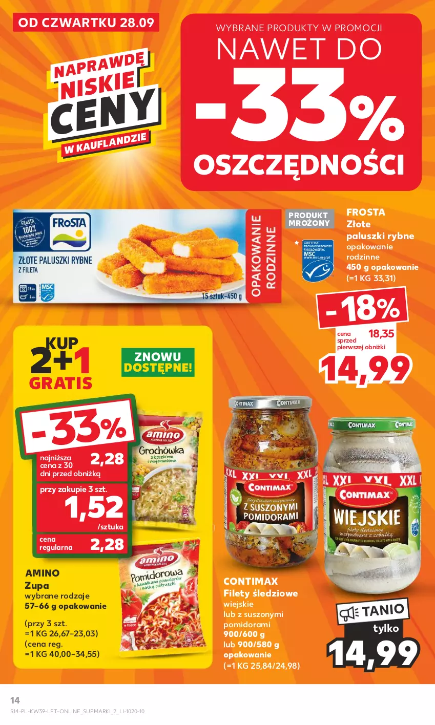 Gazetka promocyjna Kaufland - Gazetka tygodnia - ważna 28.09 do 04.10.2023 - strona 14 - produkty: Frosta, Gra, Paluszki rybne, Zupa