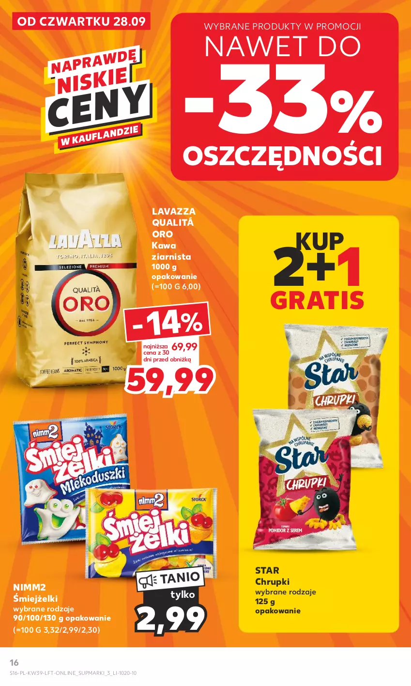 Gazetka promocyjna Kaufland - Gazetka tygodnia - ważna 28.09 do 04.10.2023 - strona 16 - produkty: Chrupki, Gra, Kawa, Kawa ziarnista, Lavazza, Nimm2