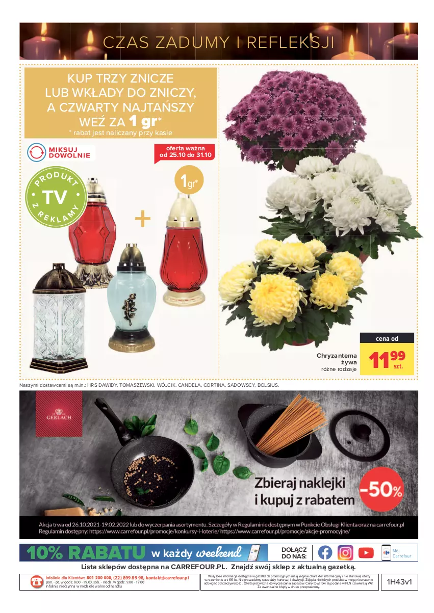 Gazetka promocyjna Carrefour - Gazetka Carrefour Zyskoteka - ważna 26.10 do 07.11.2021 - strona 49 - produkty: Bols, Bolsius, Chryzantema, O nas, Znicz