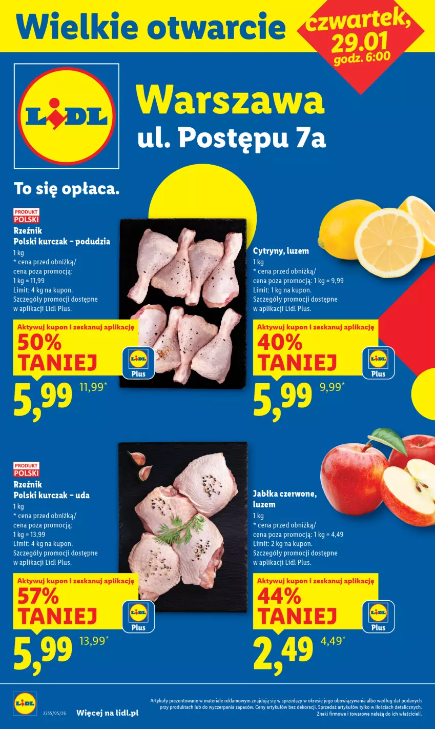 Gazetka promocyjna Lidl - Lidl w Warszawie - ważna 29.01 do 07.02.2026 - strona 1 - produkty: Cytryny, Jabłka, Kurczak