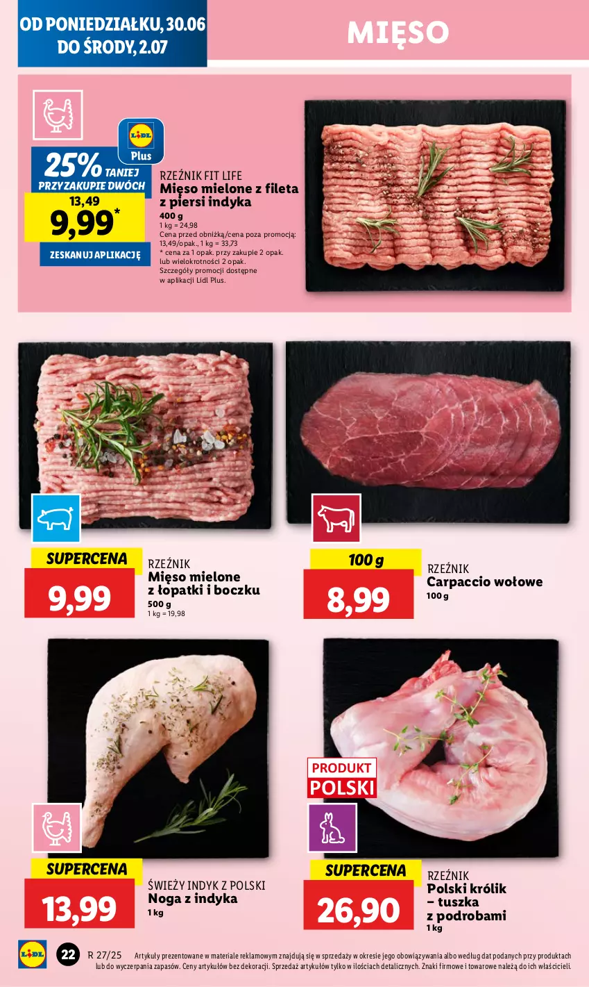 Gazetka promocyjna Lidl - GAZETKA - ważna 30.06 do 02.07.2025 - strona 26 - produkty: Carpaccio, Królik, Mięso, Mięso mielone, Tusz