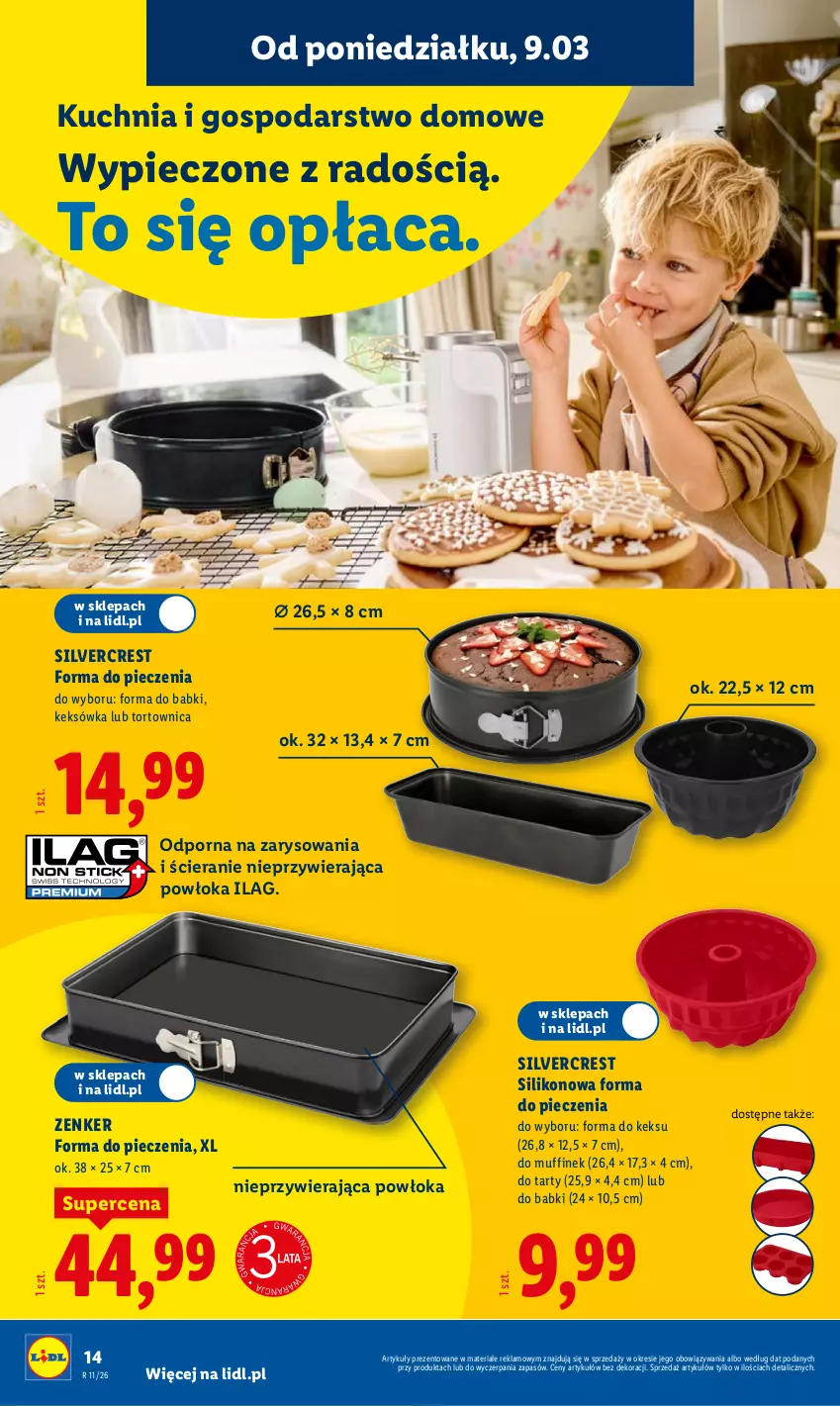 Gazetka promocyjna Lidl - Oferta ważna od 9.03 - ważna 09.03 do 14.03.2026 - strona 18 - produkty: Forma do pieczenia, Keksówka, Kuchnia, Piec, Por, Silvercrest, Tortownica