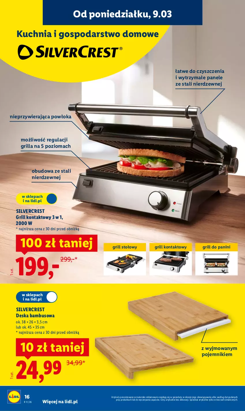 Gazetka promocyjna Lidl - Oferta ważna od 9.03 - ważna 09.03 do 14.03.2026 - strona 20 - produkty: Grill, Grill kontaktowy, Kuchnia, Pojemnik, Silvercrest