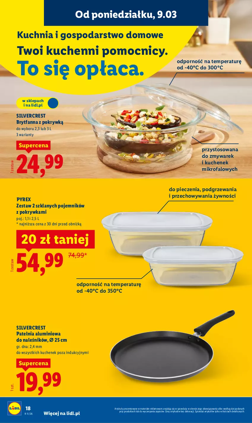 Gazetka promocyjna Lidl - Oferta ważna od 9.03 - ważna 09.03 do 14.03.2026 - strona 22 - produkty: Fa, Kuchnia, Patelnia, Piec, Pojemnik, Por, Silvercrest