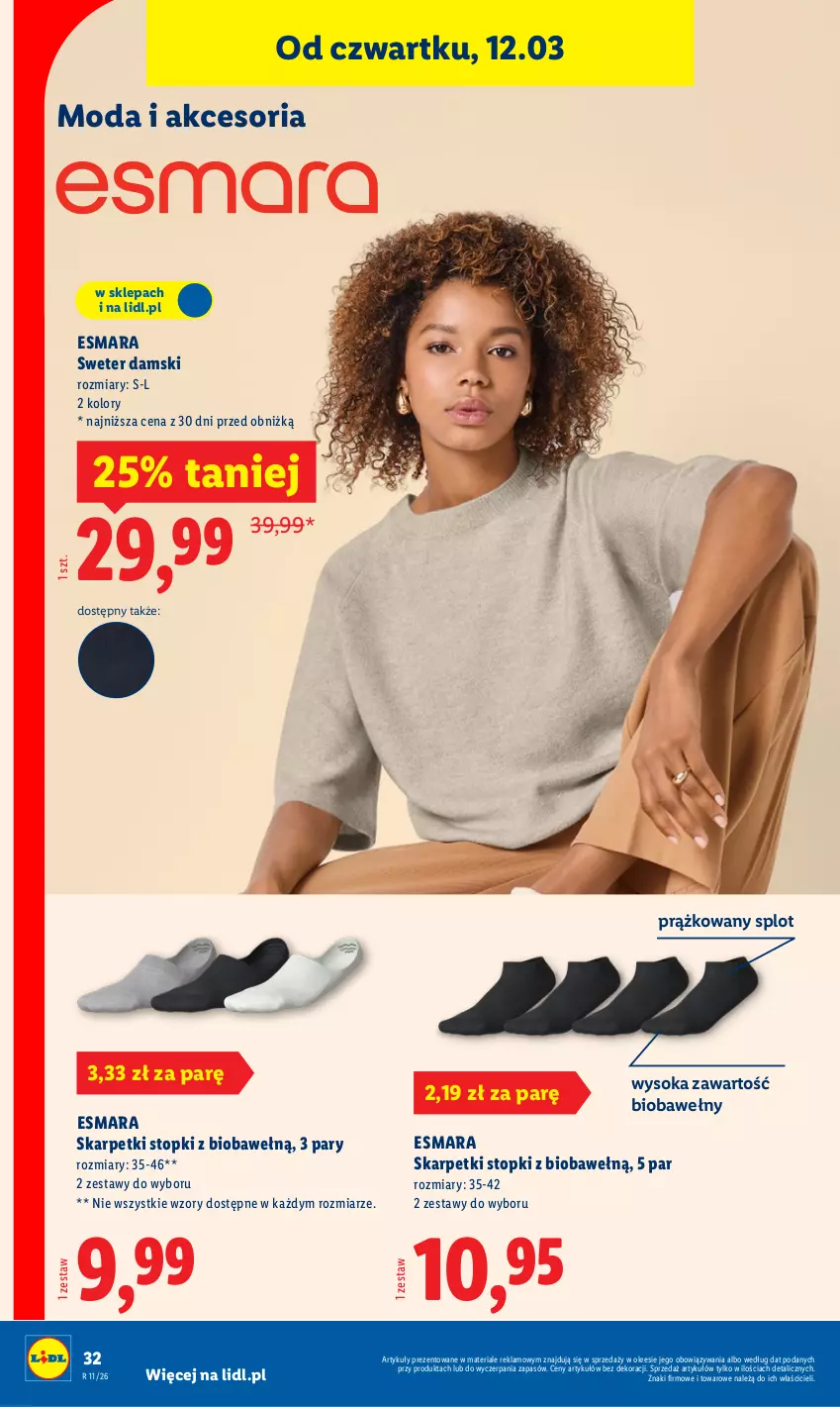 Gazetka promocyjna Lidl - Oferta ważna od 9.03 - ważna 09.03 do 14.03.2026 - strona 40 - produkty: Karp, Moda, Skarpetki, Sok, Sweter, Top