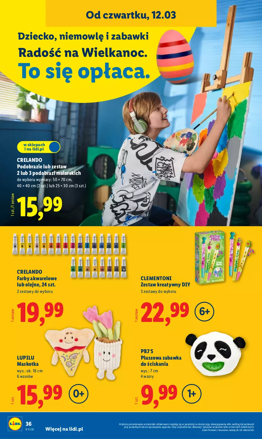 Gazetka promocyjna Lidl - Oferta ważna od 9.03 - ważna 09.03 do 14.03.2026 - strona 44 - produkty: Fa, Obraz, Olej, Zabawka