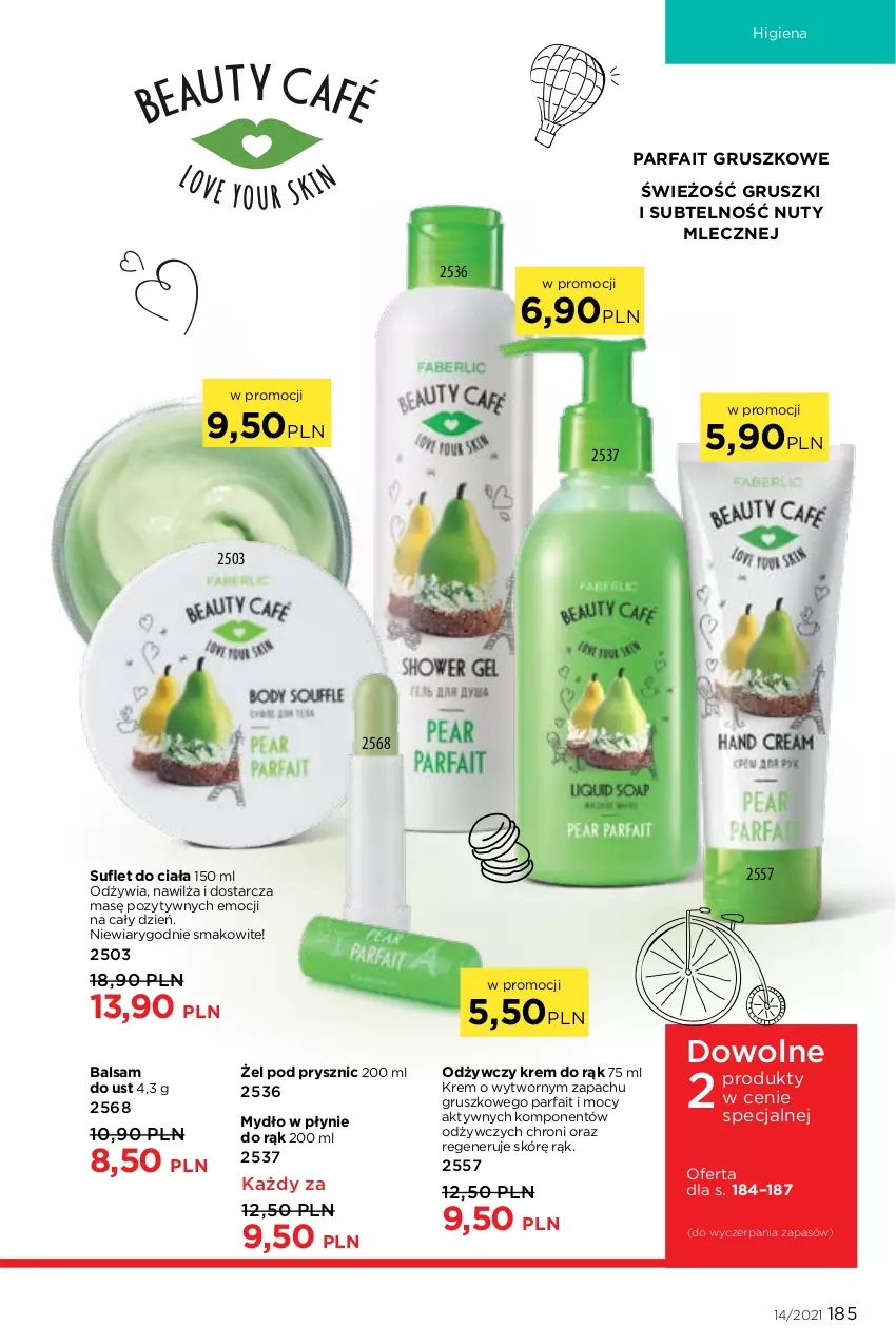 Gazetka promocyjna Faberlic - Gazetka - ważna 27.09 do 10.10.2021 - strona 185 - produkty: Balsam do ust, Fa, Gruszki, Krem do rąk, Mydło, Mydło w płynie, Nuty