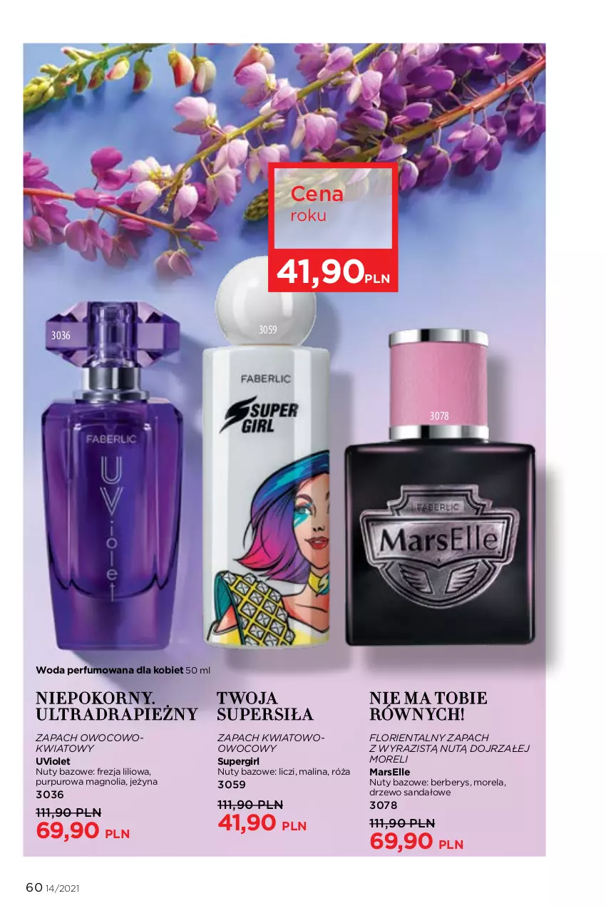 Gazetka promocyjna Faberlic - Gazetka - ważna 27.09 do 10.10.2021 - strona 60 - produkty: Liczi, Mars, Morela, Nuty, Perfum, Pur, Róża, Sandał, Woda, Woda perfumowana