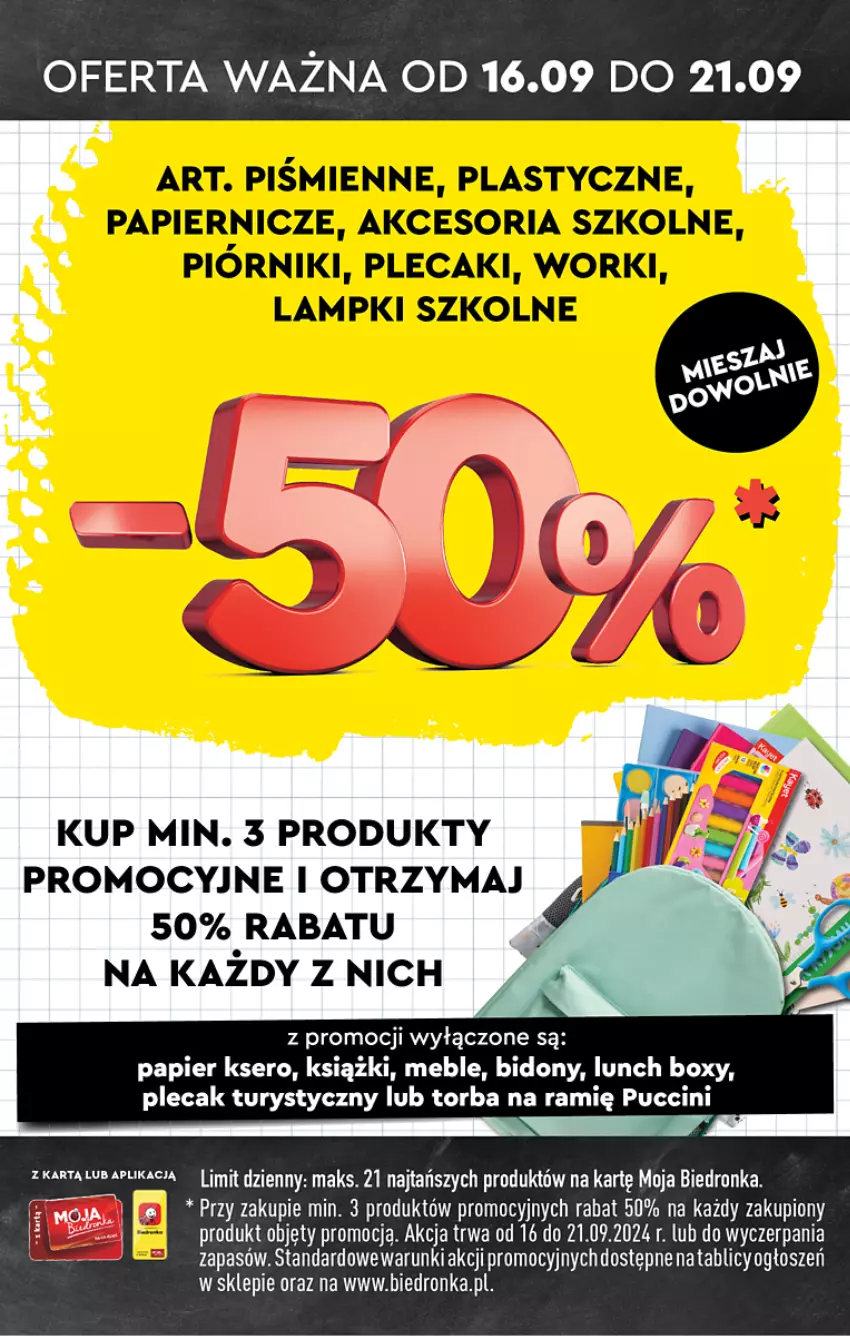 Gazetka promocyjna Biedronka - Od poniedzialku - ważna 16.09 do 21.09.2024 - strona 15 - produkty: Dron, Feta, Lunch box, Meble, Papier, Plecak, Ser, Torba