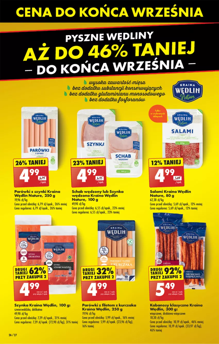 Gazetka promocyjna Biedronka - Od poniedzialku - ważna 16.09 do 21.09.2024 - strona 34 - produkty: Kabanos, Kurczak, Parówki, Parówki z szynki, Salami, Szynka