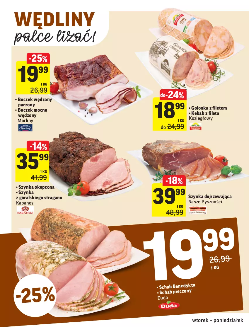 Gazetka promocyjna Intermarche - ważna 13.07 do 19.07.2021 - strona 10 - produkty: Boczek, Duda, Kabanos, Kebab, Morliny, Piec, Schab pieczony, Szynka