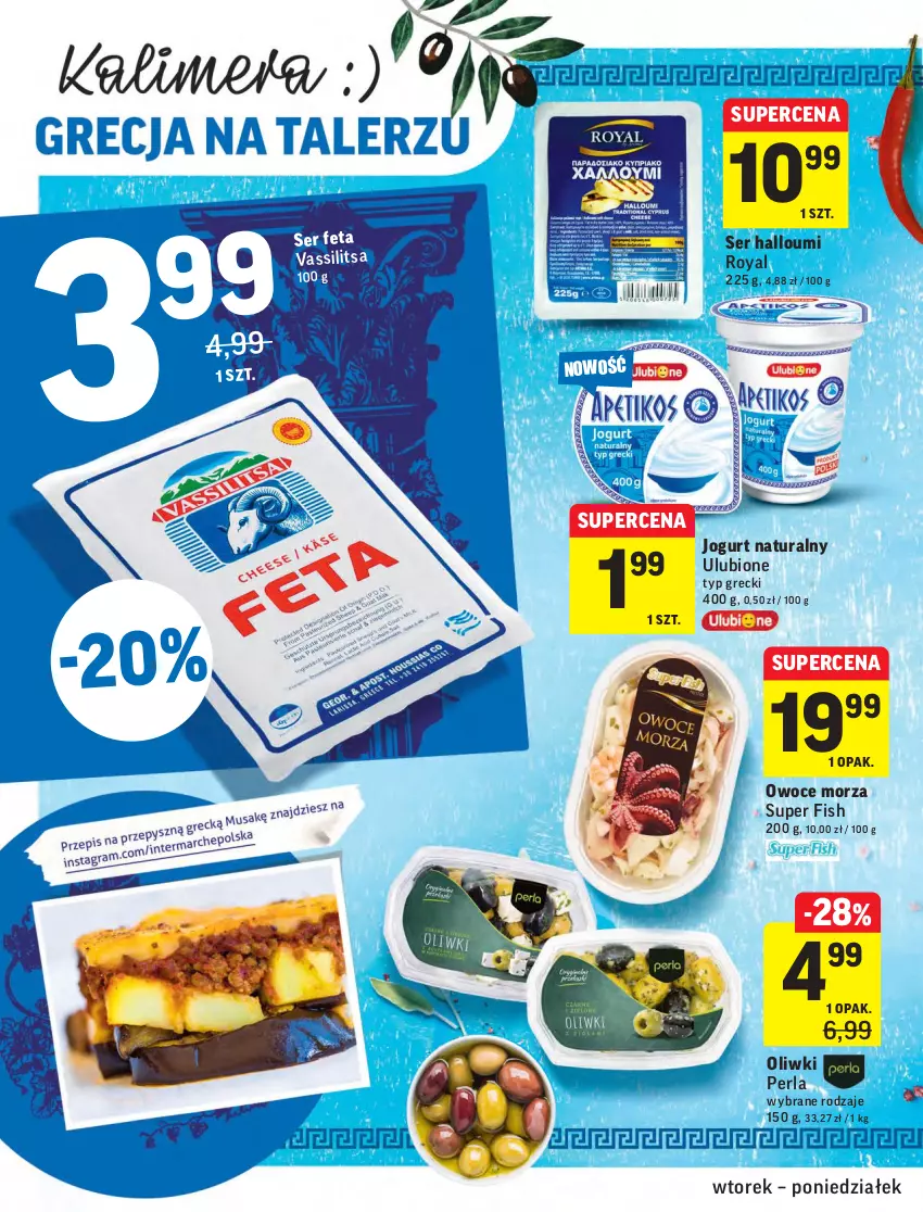 Gazetka promocyjna Intermarche - ważna 13.07 do 19.07.2021 - strona 16 - produkty: Jogurt, Jogurt naturalny, Oliwki, Owoce, Owoce morza, Ser