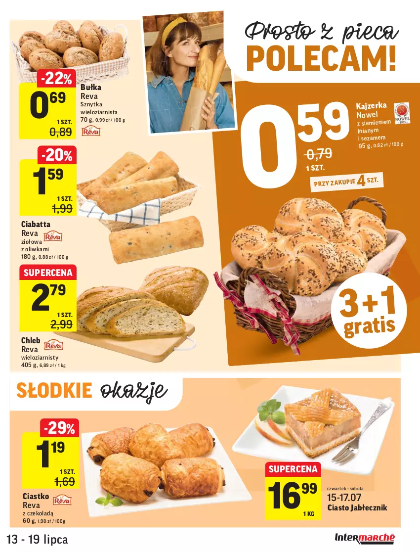 Gazetka promocyjna Intermarche - ważna 13.07 do 19.07.2021 - strona 21 - produkty: Bułka, Chleb, Ciabatta, Kajzerka, Piec