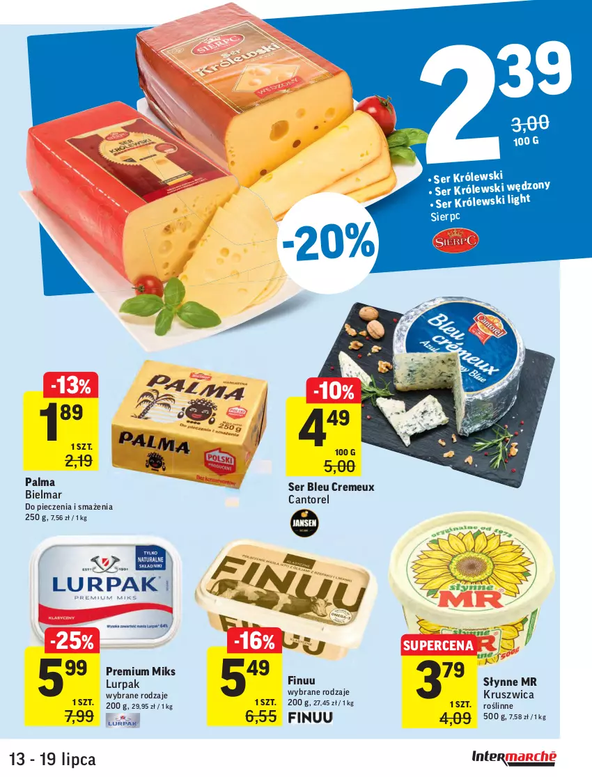 Gazetka promocyjna Intermarche - ważna 13.07 do 19.07.2021 - strona 23 - produkty: Finuu, Lurpak, Palma, Piec, Ser, Słynne