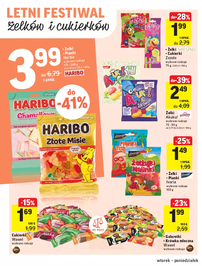 Gazetka promocyjna Intermarche - ważna 13.07 do 19.07.2021 - strona 26 - produkty: Cukier, Cukierki, Gala, Galaretki, Haribo, Wawel