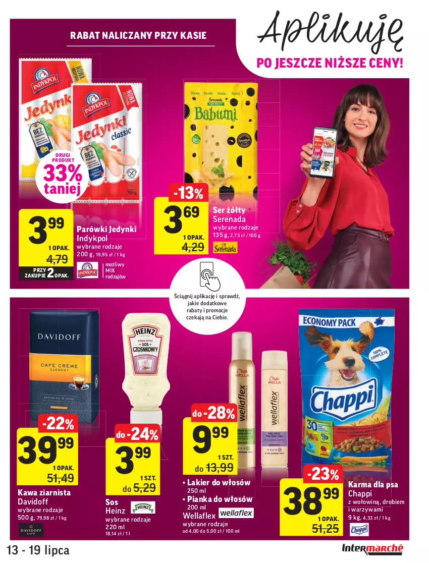 Gazetka promocyjna Intermarche - ważna 13.07 do 19.07.2021 - strona 31 - produkty: Chappi, Davidoff, Heinz, Kawa, Kawa ziarnista, Lakier, Lakier do włosów, Parówki, Pianka do włosów, Ser, Sos, Warzywa, Wella, Wellaflex