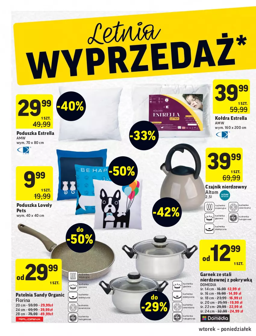 Gazetka promocyjna Intermarche - ważna 13.07 do 19.07.2021 - strona 36 - produkty: Czajnik, Garnek, Halo, Kołdra, Lovely, Patelnia, Poduszka