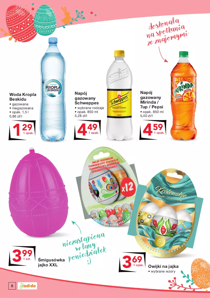 Gazetka promocyjna Odido - Najlepsze na ŚWIĘTA! - ważna 08.04 do 21.04.2022 - strona 6 - produkty: 7up, Mirinda, Napój, Napój gazowany, Owijki, Pepsi, Schweppes, Woda