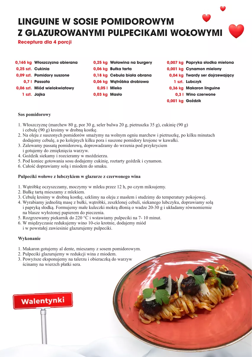 Gazetka promocyjna Makro - [Oferta specjalna] Receptury i produkty na walentynkowe dania - ważna 08.02 do 14.02.2022 - strona 2 - produkty: Bułka, Bułka tarta, Burger, Cebula, Cebula biała, Kawa, Lazur, Makaron, Masło, Miód, Mleko, Olej, Papier, Papryka, Papryka słodka, Piec, Piekarnik, Pietruszka, Pomidory, Pomidory krojone, Por, Ser, Sos, Sos pomidorowy, Suszone pomidory, Talerz, Tarta, Wino, Wino czerwone, Wołowina