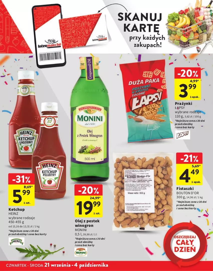 Gazetka promocyjna Intermarche - Gazetka Intermarche - ważna 21.09 do 04.10.2023 - strona 15 - produkty: Heinz, Ketchup, Monini, Olej, Stek, Wino