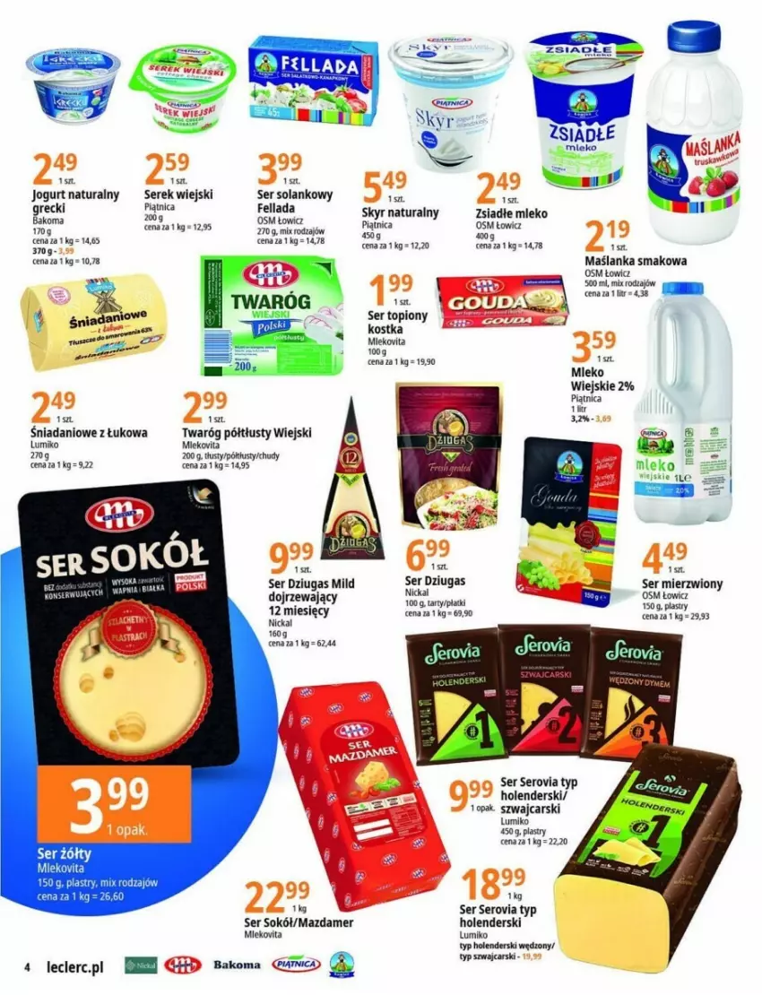 Gazetka promocyjna E Leclerc - ważna 29.08 do 11.09.2023 - strona 11 - produkty: Bakoma, Cars, Jogurt, Jogurt naturalny, Maślanka, Mazdamer, Mleko, Mlekovita, Piątnica, Rama, Ser, Ser topiony, Serek, Serek wiejski, Sok, Sokół, Solan, Top, Twaróg, Twaróg półtłusty