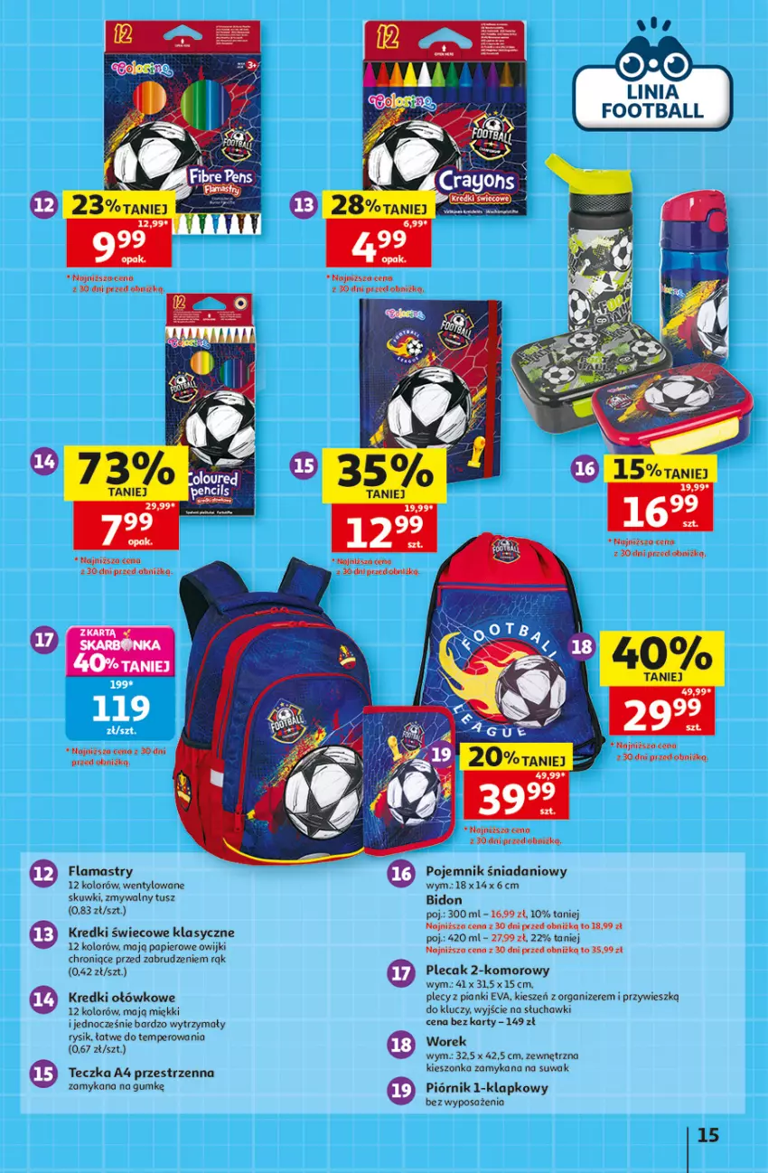 Gazetka promocyjna Auchan - Gazetka 30 Lat Hipermarket Auchan - ważna 06.08 do 12.08.2026 - strona 15 - produkty: Danio, Flamastry, Organizer, Owijki, Papier, Piórnik, Plecak, Pojemnik, Słuchawki, Tusz