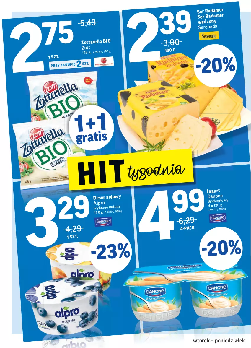 Gazetka promocyjna Intermarche - ważna 19.10 do 25.10.2021 - strona 20 - produkty: Alpro, Danone, Deser, Jogurt, Ser, Zott