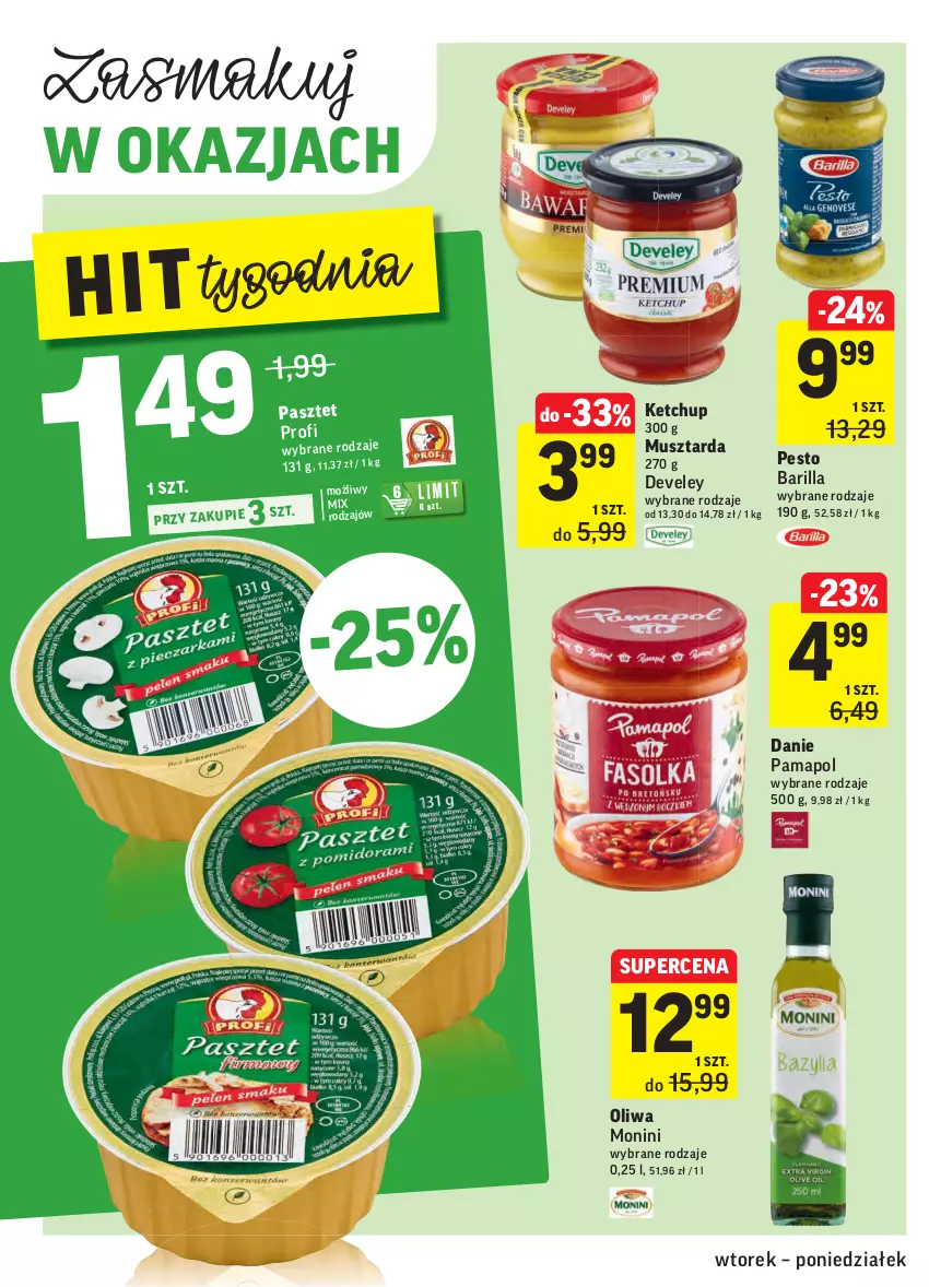 Gazetka promocyjna Intermarche - ważna 19.10 do 25.10.2021 - strona 26 - produkty: Barilla, Ketchup, Monini, Mus, Musztarda, Pasztet, Pesto