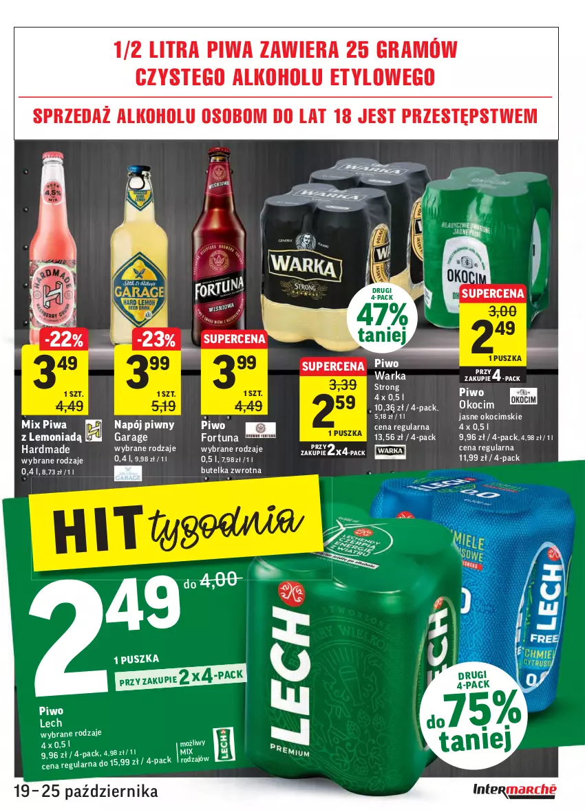 Gazetka promocyjna Intermarche - ważna 19.10 do 25.10.2021 - strona 29 - produkty: Fortuna, Gra, Koc, Napój, Okocim, Piwa, Piwo, Warka