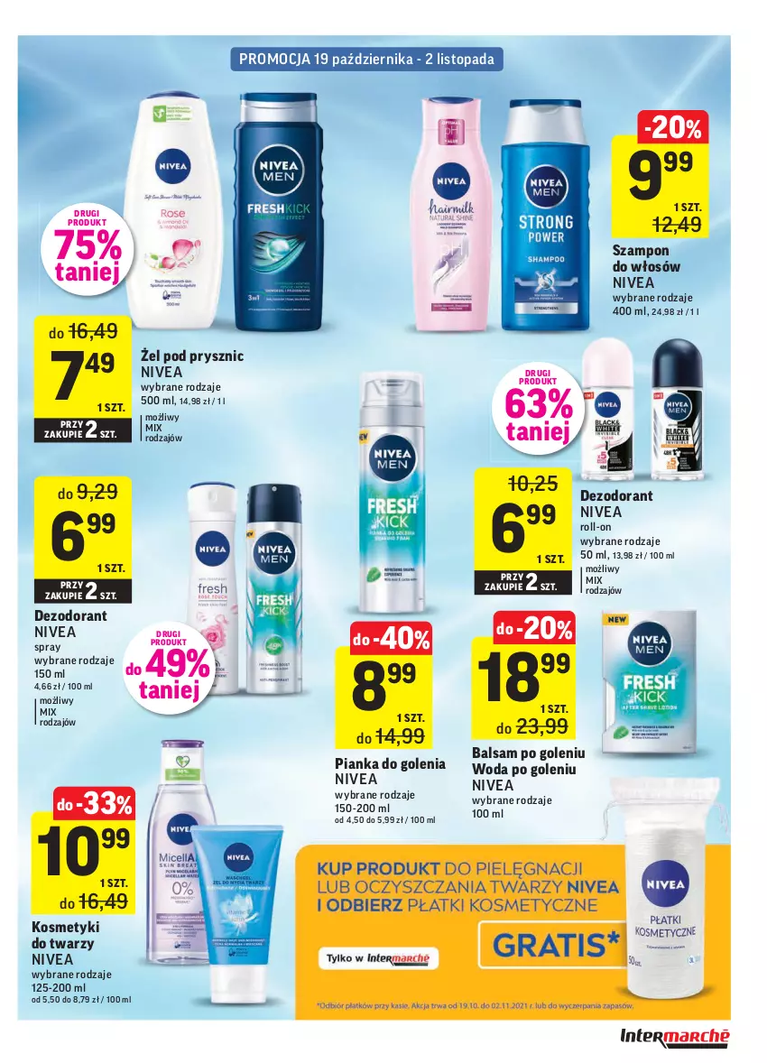 Gazetka promocyjna Intermarche - ważna 19.10 do 25.10.2021 - strona 35 - produkty: Balsam po goleniu, Dezodorant, Nivea, Pianka do golenia, Szampon, Top, Woda, Woda po goleniu