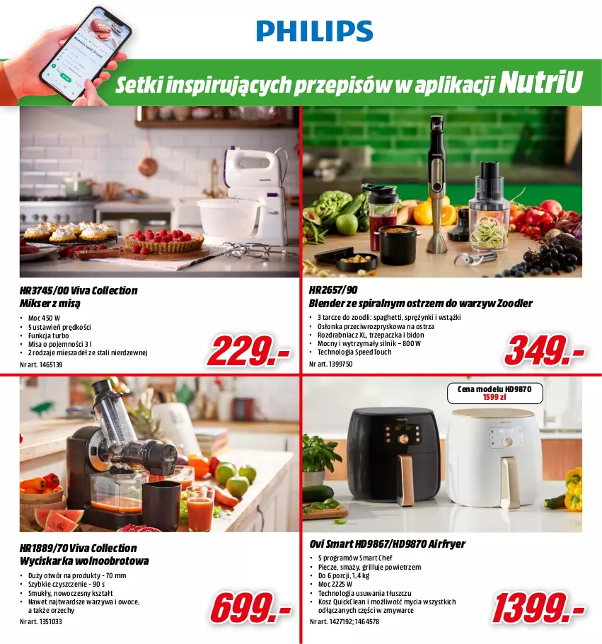 Gazetka promocyjna Media Markt - Gazetka Media Markt - ważna 01.12 do 24.12.2022 - strona 13 - produkty: Blender, Gra, Grill, Mikser, Mikser z misą, Osłonka, Owoce, Por, Rozdrabniacz, Ser, Spaghetti, Trzepaczka, Warzywa, Warzywa i owoce, Wyciskarka, Wyciskarka wolnoobrotowa