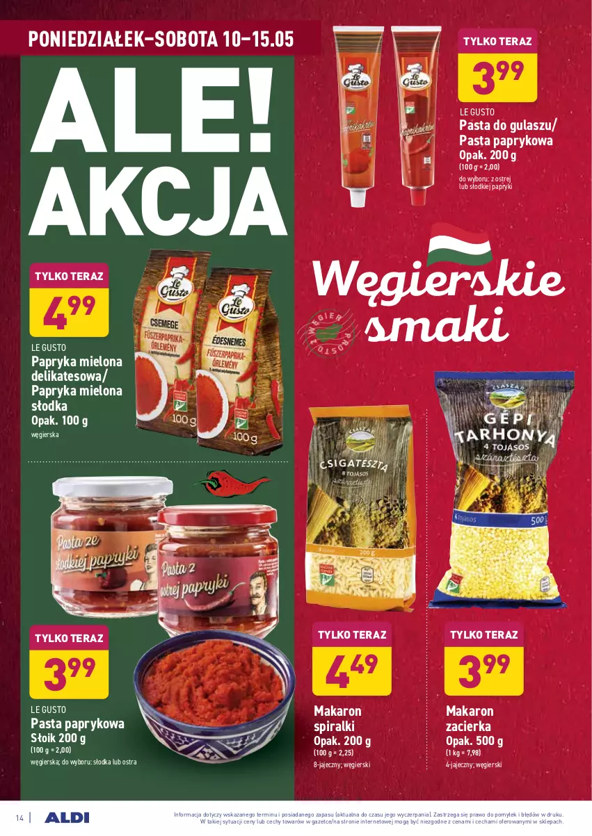 Gazetka promocyjna Aldi - ważna 10.05 do 15.05.2021 - strona 14 - produkty: Makaron, Papryka, Tera, Zacierka