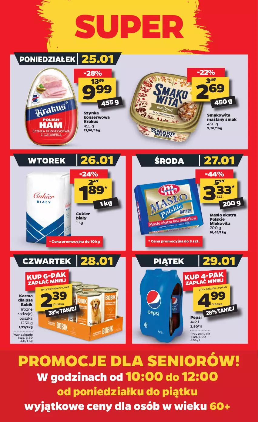 Gazetka promocyjna Netto - Oferta - ważna 25.01 do 31.01.2021 - strona 2 - produkty: Cukier, Krakus, Masło, Mleko, Mlekovita, Pepsi, Ser, Smakowita, Szynka, Szynka konserwowa