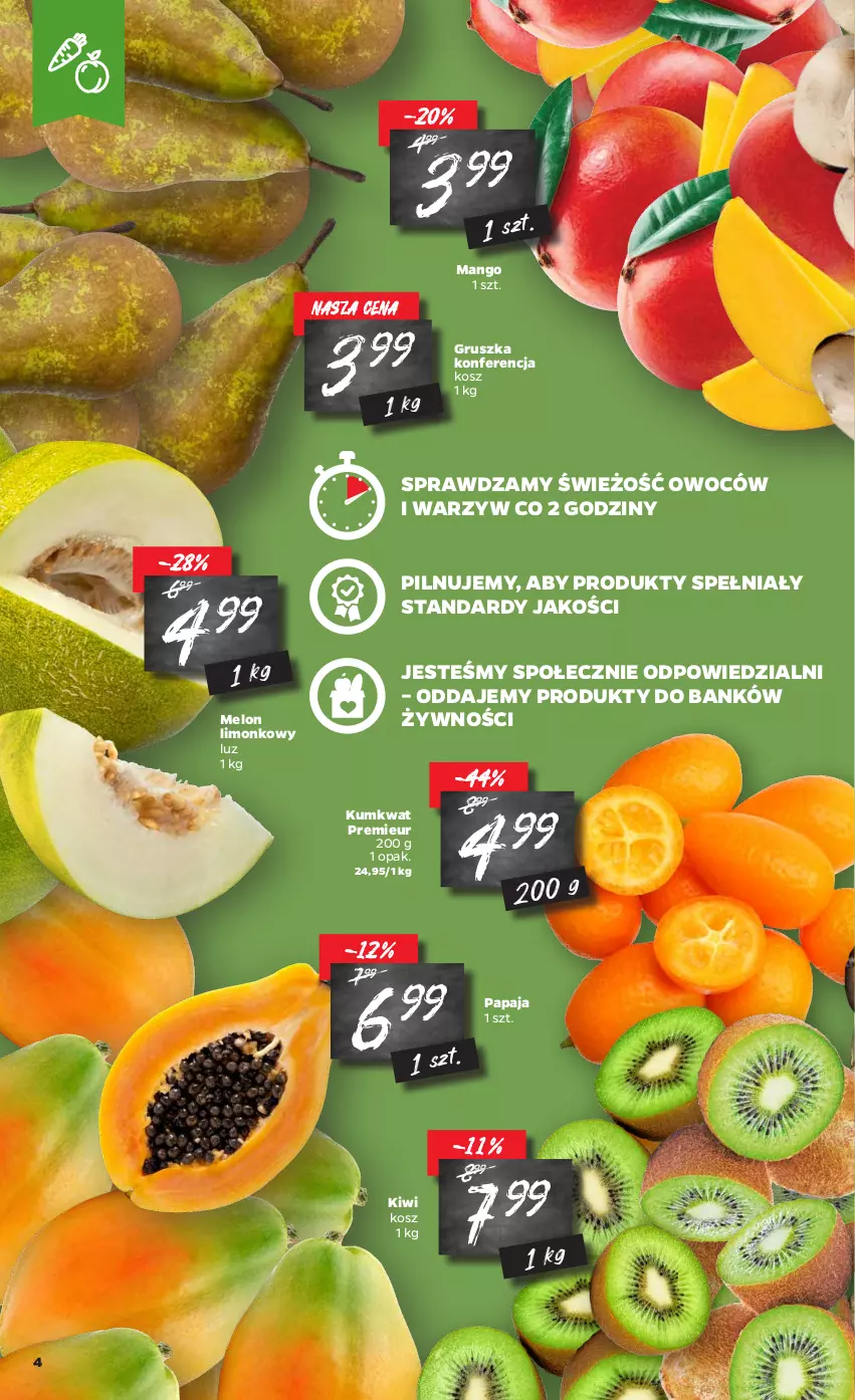 Gazetka promocyjna Netto - Oferta - ważna 25.01 do 31.01.2021 - strona 4 - produkty: Kiwi, Kosz, Kumkwat, Mango, Melon, Papaja