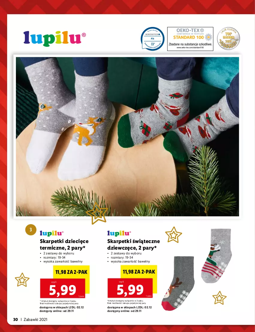 Gazetka promocyjna Lidl - KATALOG ZABAWKI 2021 - ważna 15.11 do 26.12.2021 - strona 30 - produkty: Dzieci, Karp, Skarpetki, Sok