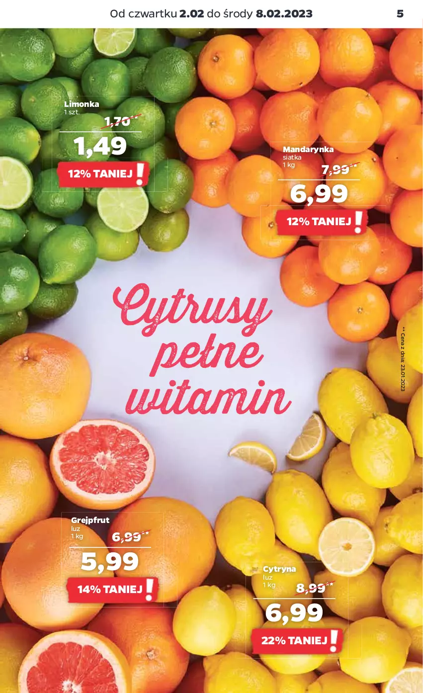 Gazetka promocyjna Netto - Artykuły spożywcze - ważna 02.02 do 08.02.2023 - strona 5 - produkty: Grejpfrut, Limonka, Siatka