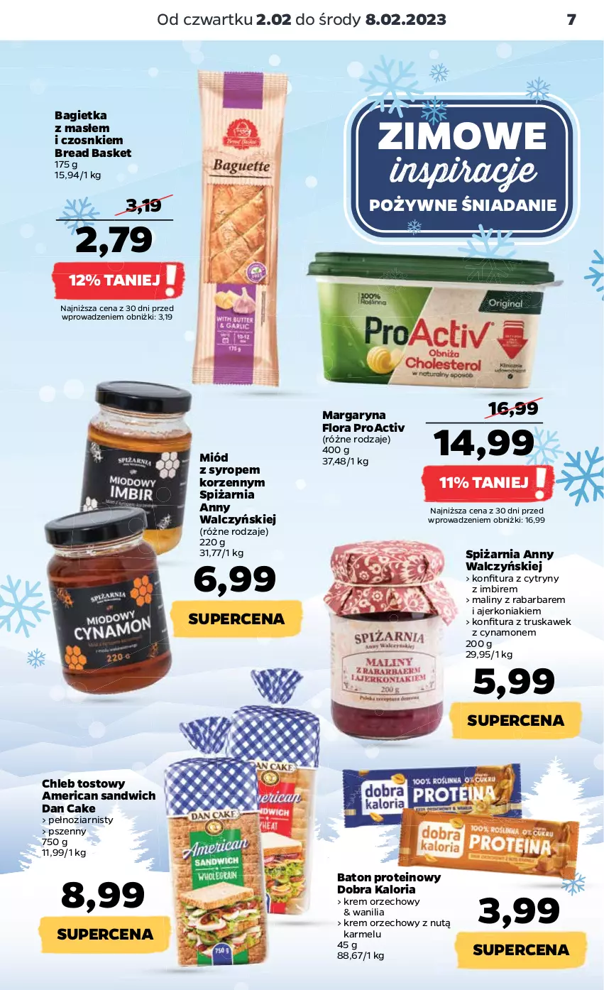 Gazetka promocyjna Netto - Artykuły spożywcze - ważna 02.02 do 08.02.2023 - strona 7 - produkty: Bagietka, Baton, Chleb, Chleb tostowy, Cytryny, Dan Cake, Flora, Imbir, Konfitura, Krem orzechowy, Maliny, Margaryna, Miód, Syrop