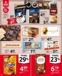 Gazetka promocyjna Selgros - Oferta spożywcza - Gazetka - ważna od 05.10 do 05.10.2022 - strona 22 - produkty: Toblerone, Inka, Kawa zbożowa, Kawa, Raffaello, Czekolada, Ferrero, Kakao, Merci, Kinder, Fa