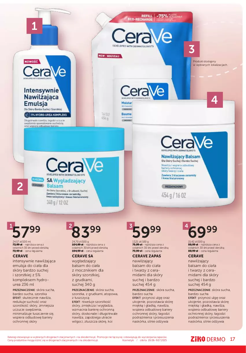 Gazetka promocyjna Ziko - Gazetka Ziko Dermo - ważna 26.06 do 09.07.2025 - strona 17 - produkty: Balsam do ciała, CeraVe, Emulsja, LG, Nawilżający balsam, Top