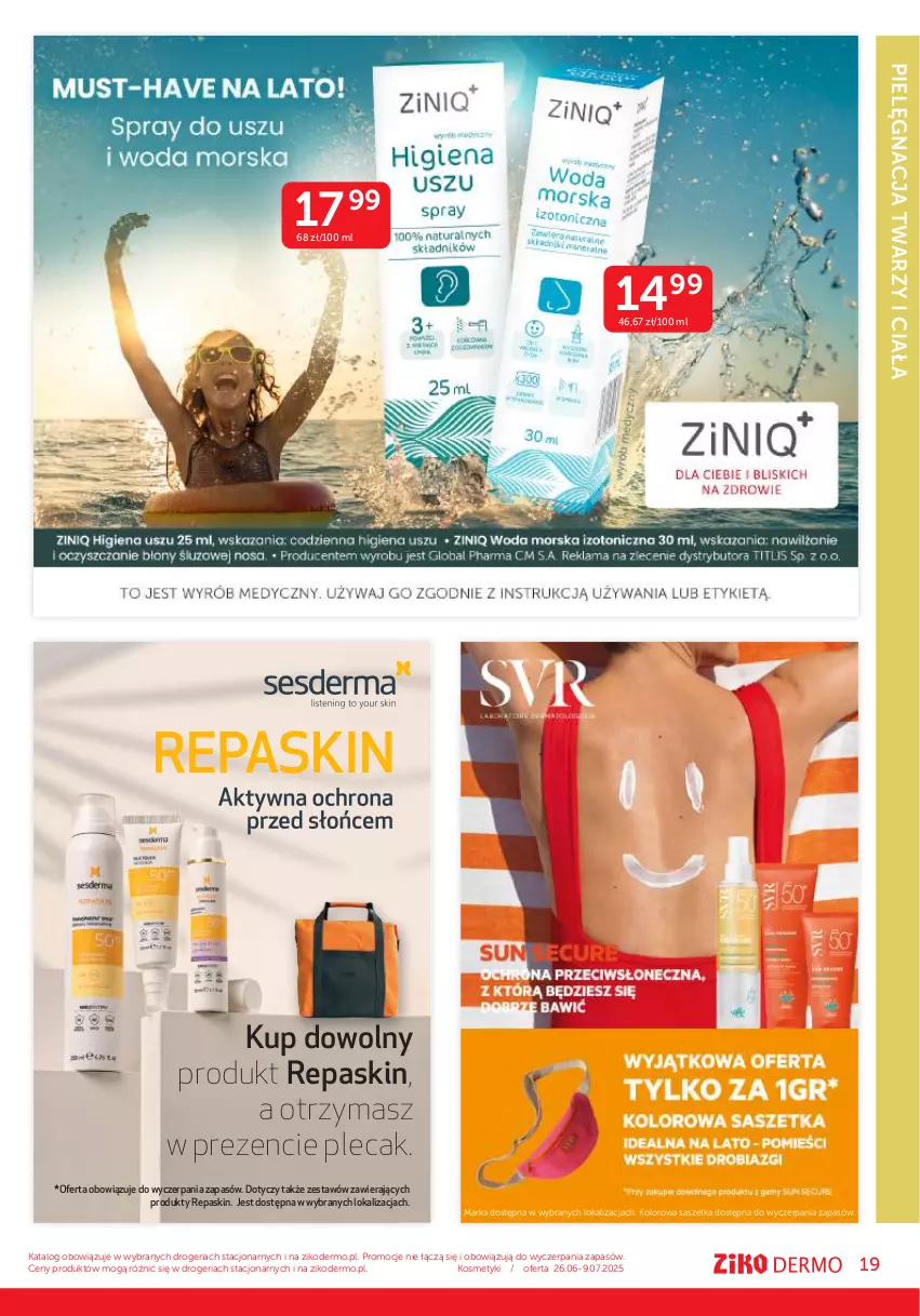 Gazetka promocyjna Ziko - Gazetka Ziko Dermo - ważna 26.06 do 09.07.2025 - strona 19 - produkty: Plecak