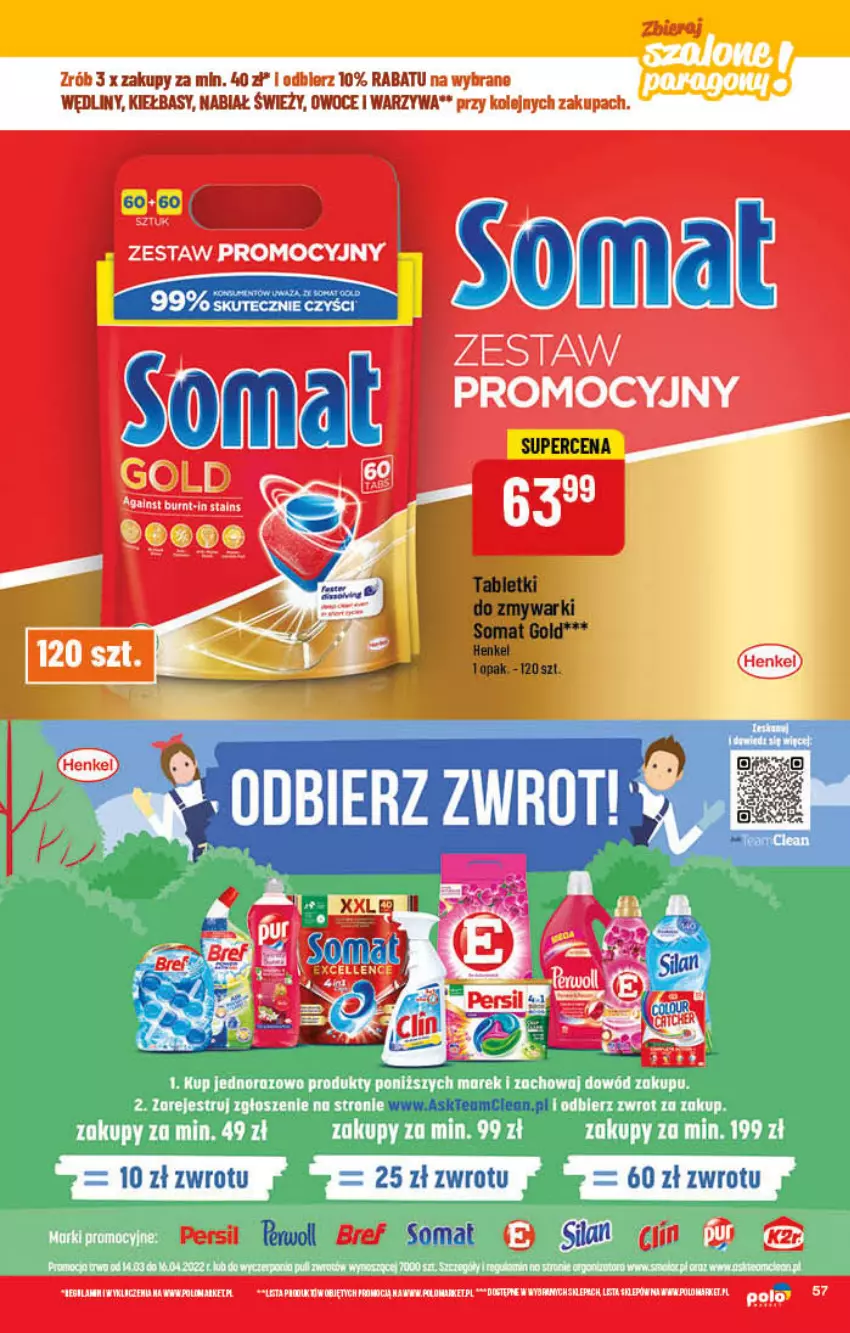 Gazetka promocyjna PoloMarket - Gazetka pomocyjna - ważna 16.03 do 22.03.2022 - strona 57 - produkty: Bref, Owoce, Silan, Somat, Warzywa