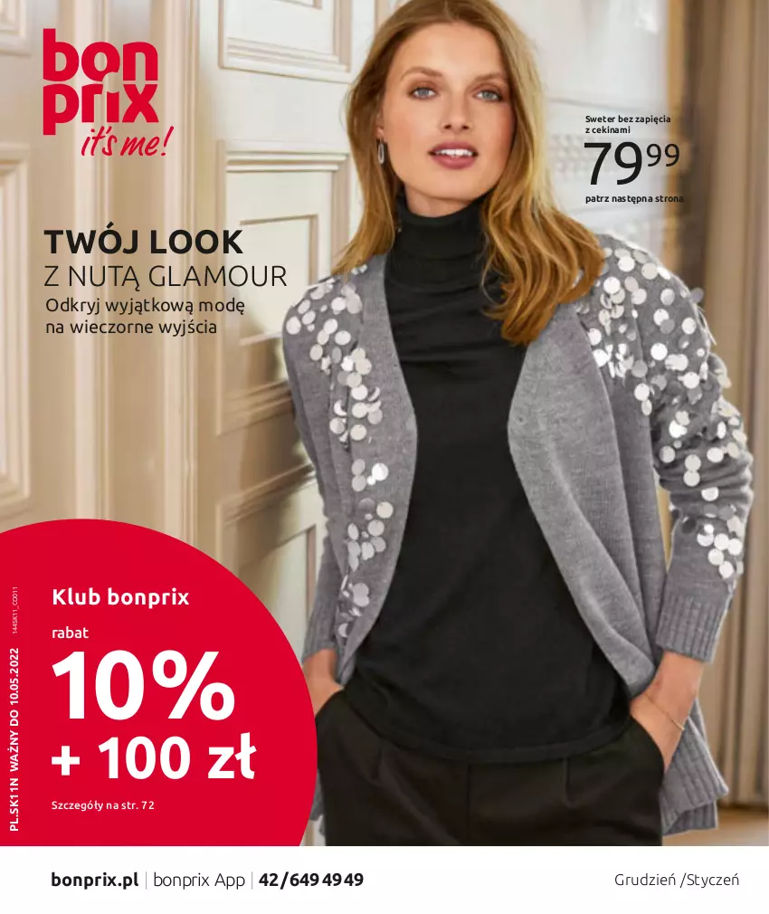 Gazetka promocyjna Bonprix - TWÓJ LOOK Z NUTĄ GLAMOUR - ważna 10.11.2021 do 10.05.2022 - strona 1 - produkty: Sweter