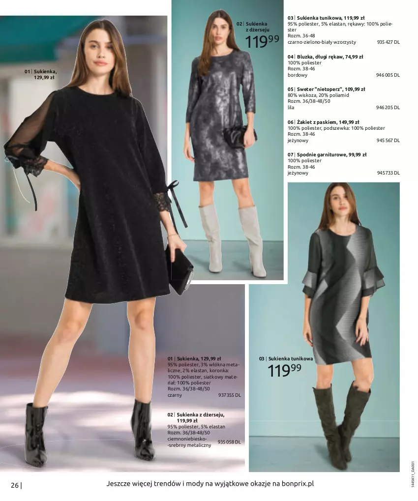 Gazetka promocyjna Bonprix - TWÓJ LOOK Z NUTĄ GLAMOUR - ważna 10.11.2021 do 10.05.2022 - strona 28 - produkty: Spodnie, Sukienka, Sweter, Top